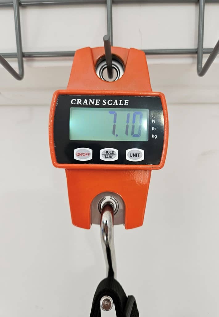 7.10lbs for 12in sbr w sling -.57  6.53lbs